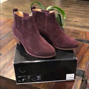 JCrew Factory Wine Waterproof Booties: Size 7.5